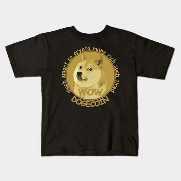 Dogecoin Wow Kids T-Shirt by Seaside Designs